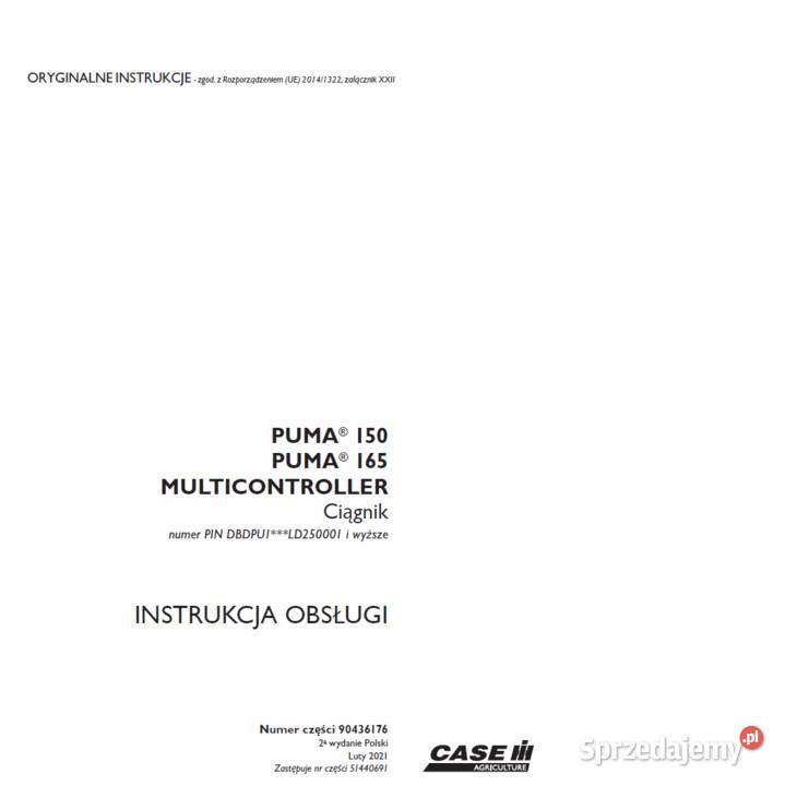 CASE PUMA 150 165 multicontroller 2021r sprzedam