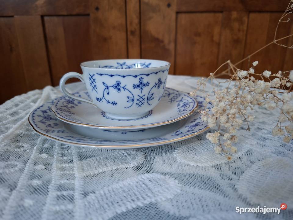Zestaw porcelany wzór słomkowy mazowieckie Jaktorów-Kolonia