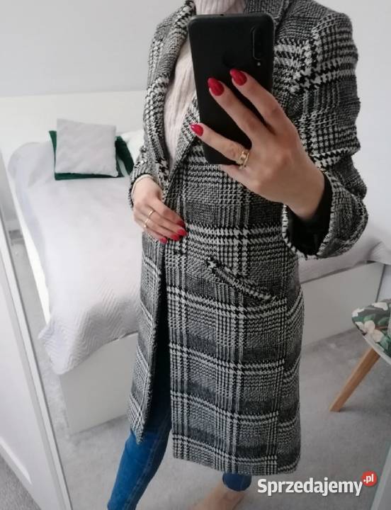 klasyczny płaszcz krata Papaya rozmiar S Rozmiar 36(S) Lubartów