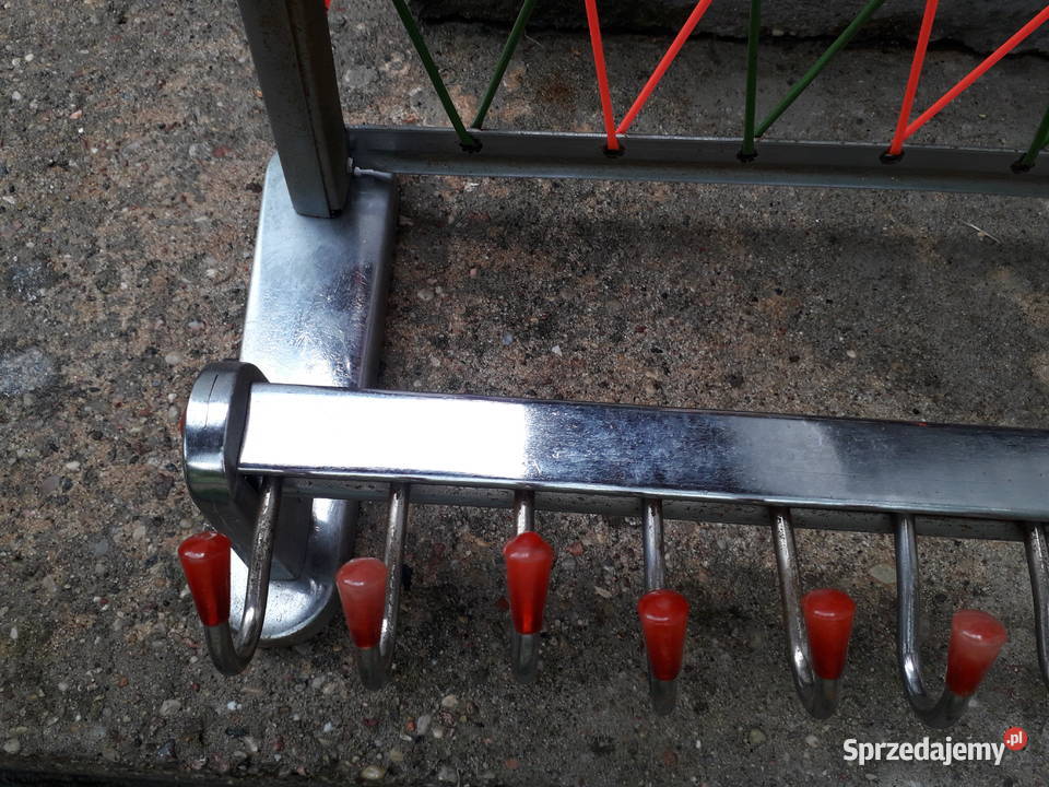 Wieszak metalowy chrom żyłka prl vintage loft Warszawa