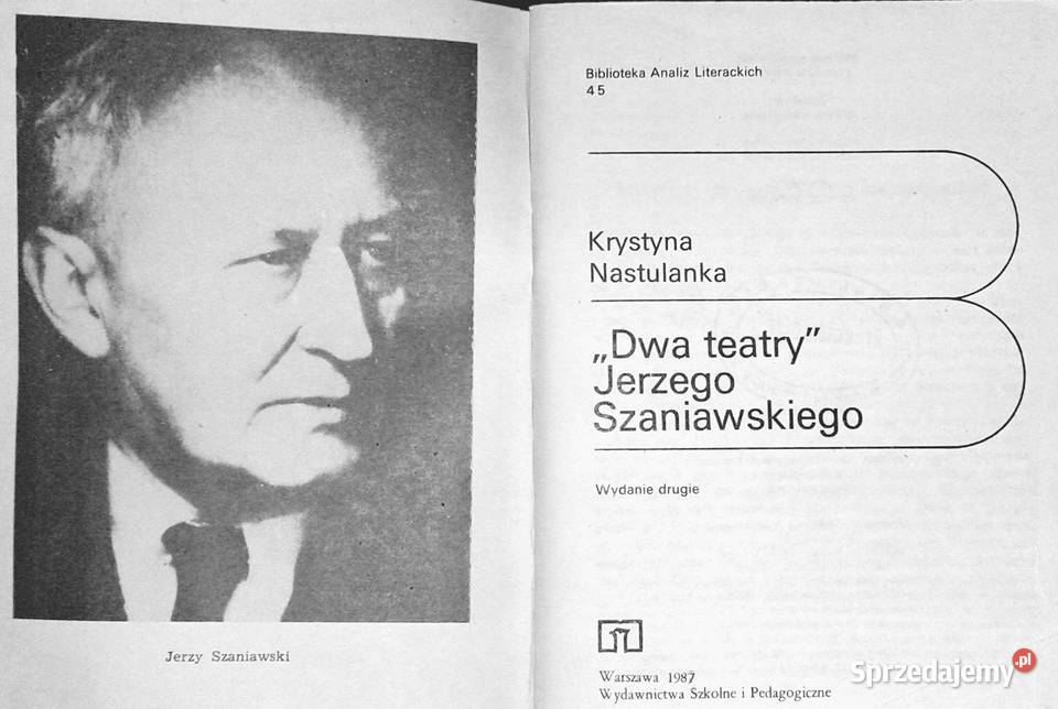 Dwa Teatry Jerzego Szaniawskiego Krystyna Chełm sprzedam