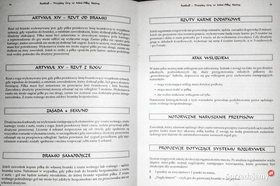 Football Przepisy gry w MiniPiłkę Nożną Michał lubelskie