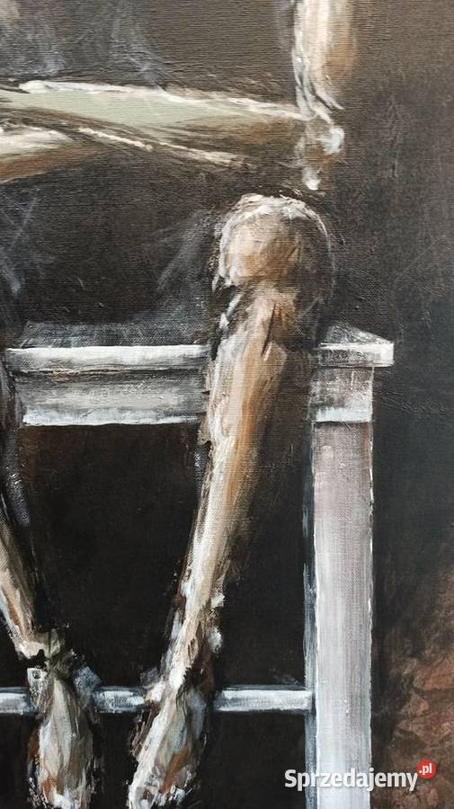 Obraz ręcznie malowany duży 80x100 Kraków