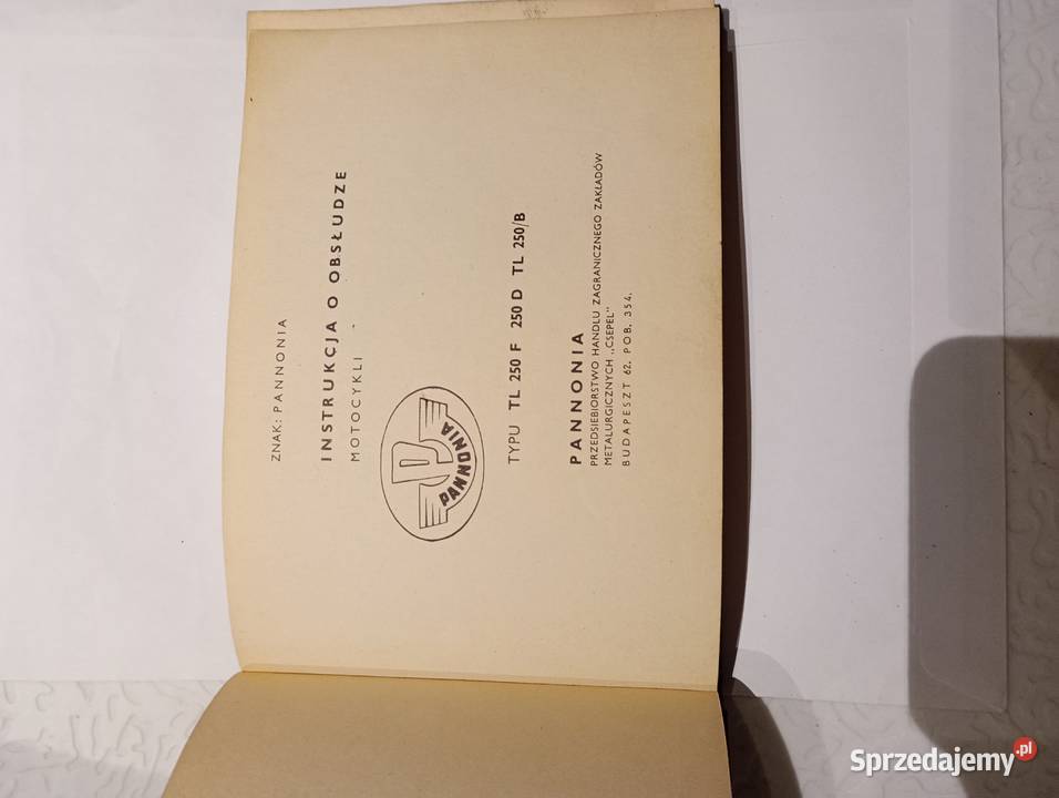 Instrukcja motocykla Pannonia 250 Warszawa
