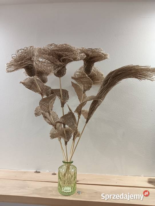 Kwiaty z naturalnej juty beżowy Kompozycje kwiatowe Skawina