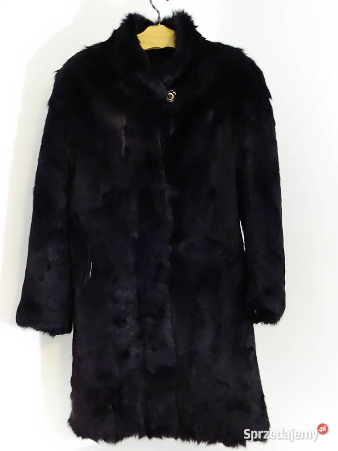 Naturalne futro z kóz górskich rozmiar L 40 czarny Kurtki i płaszcze Kurtki i płaszcze lubelskie