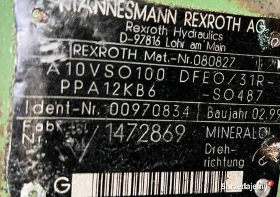 Rexroth A10VSO100 DFEO31RPPA12KB6 SO487 00970834 Motoryzacja sprzedam