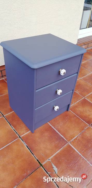 Szafka drewniana grafitowa nocna z szufladami Nocne Szafki