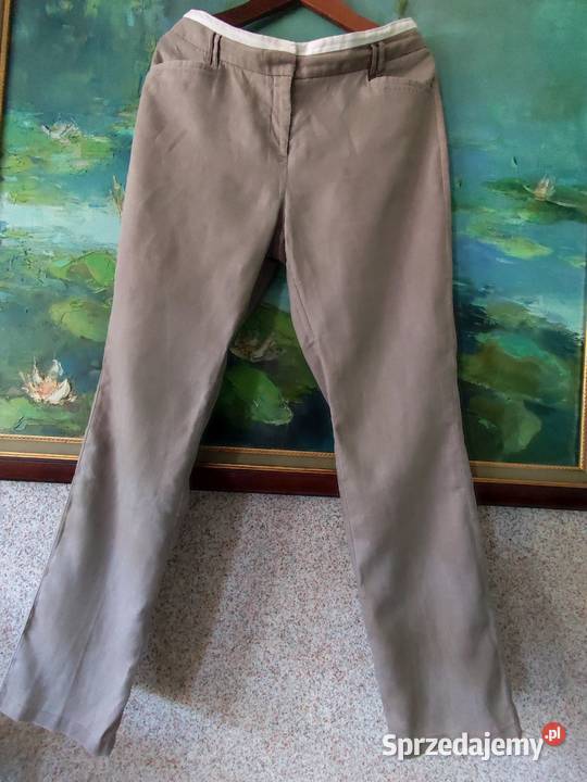 eleganckie wyjściowe letnie spodnie lniane Kielce sprzedam