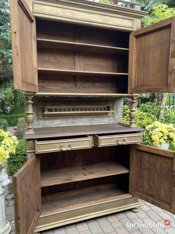 Francuski kredens antyczny ręcznie malowany wielkopolskie Śrem