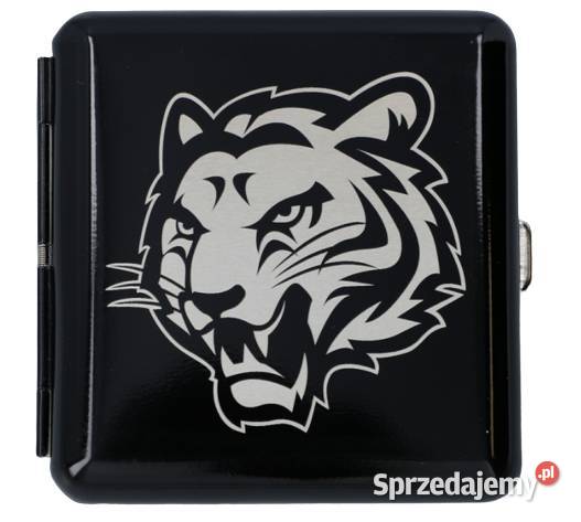 Papierośnica z Gotowym Grawerem Głowy Tygrysa Ostrowy nad Okszą