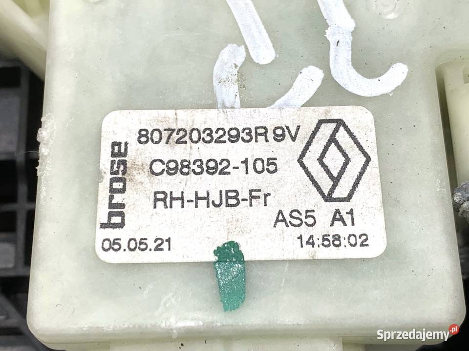 PODNOŚNIK SZYBY PRAWY PRZÓD RENAULT CAPTUR II Mechanizmy opuszczania szyb