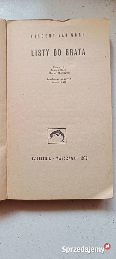 Vincent Van Gogh Listy do brata Wydanie I 1970 miękka mazowieckie Brwinów