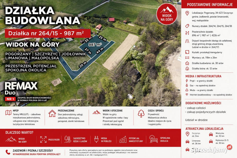 Działka budowlana 10 arów Pogorzany Szczyrzyc