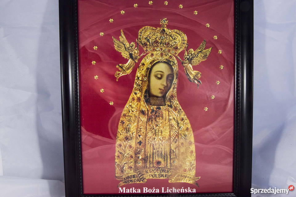 Obraz Matki Boskiej Licheńskiej oszklony wielokolorowy Dekoracje i ozdoby Łysa Góra