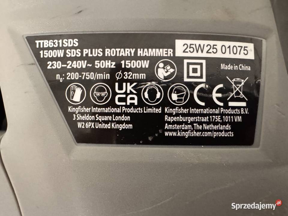 EU6 Młot udarowy 8J 1500W SDS Akcesoria sprzedam