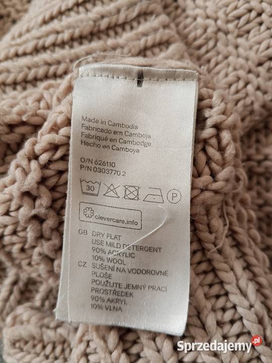Beżowy sweter dzianinowy HM rozmiar S Nysa sprzedam