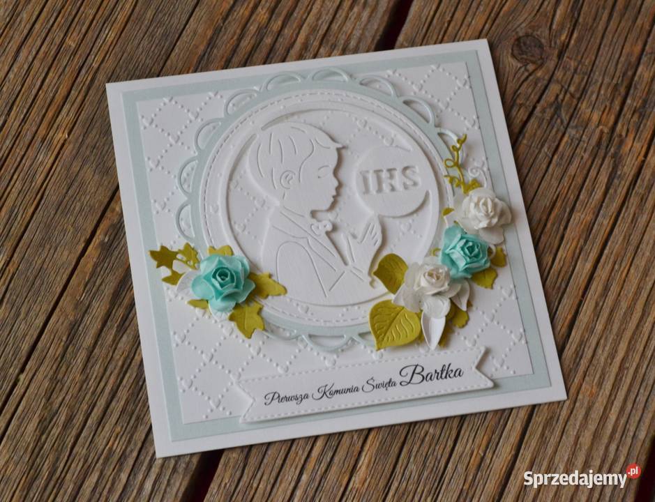 Kartka na Komunię ręcznie robiona różne wzory Słupsk