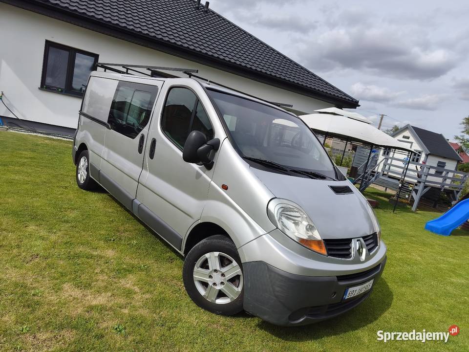 RENAULT TRAFIC LONG BRYGADÓWKA 6 OSÓB BAGAŻNIK srebrny Bartochów