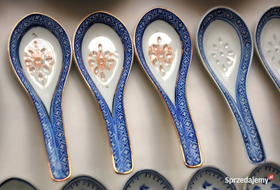 Chińskie porcelanowe łyżki 3 porcelana ryżowa lubelskie Lublin