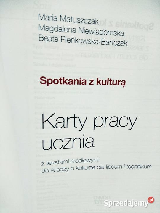 Spotkania z kulturą teksty źródłowe ćwiczenia mazowieckie Warszawa