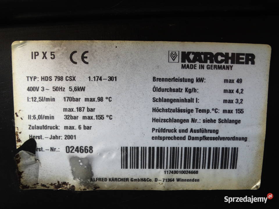 Myjka Ciśnieniowa Karcher HDS 798 CSX mazowieckie Radom