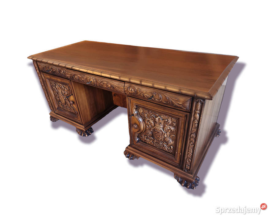 Ogromny neorenesansowy orzechowy komplet Wrocław