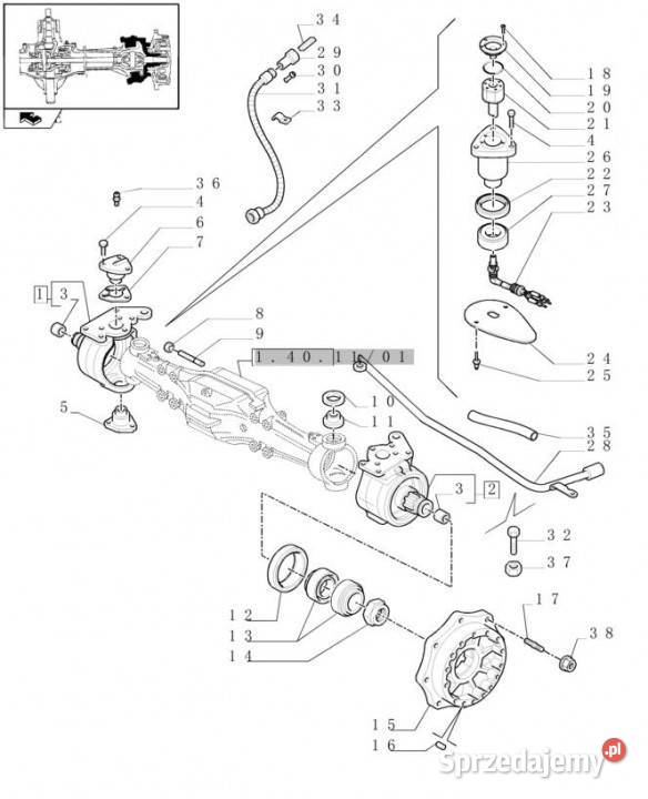 Holland T6090 Zespół przegubu 87529875 Jastrzębniki