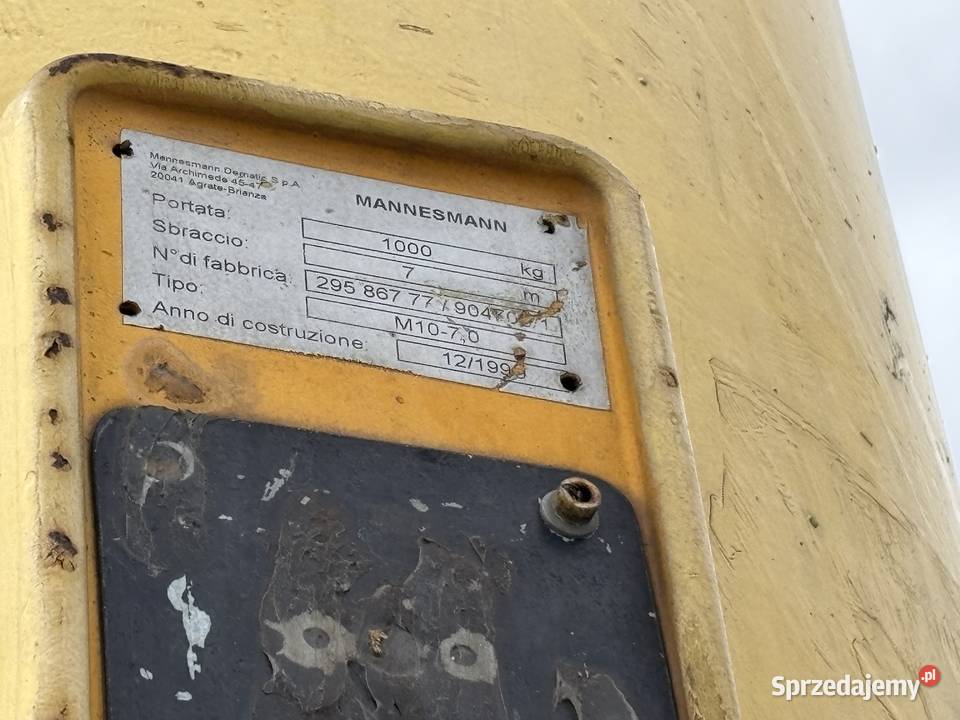 Dźwig Demag M1070 Suwnica Dźwig Słupowy Obrotowy nie Dźwigi, podnośniki Dębno
