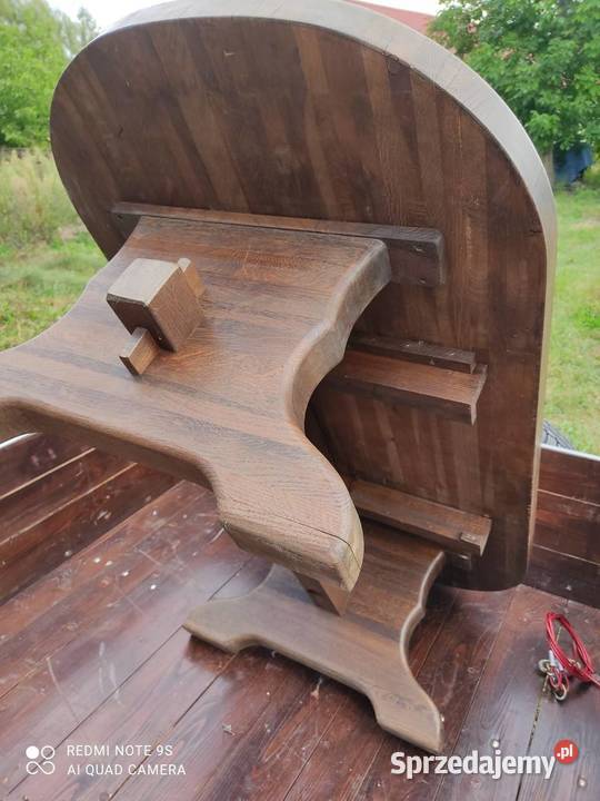 Masywna dębowa owalna ława 100 drewno blat 7 mazowieckie Iłża