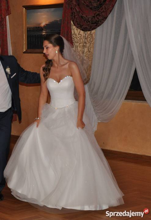 Szykowna suknia ślubna bolerko 92cm Warszawa