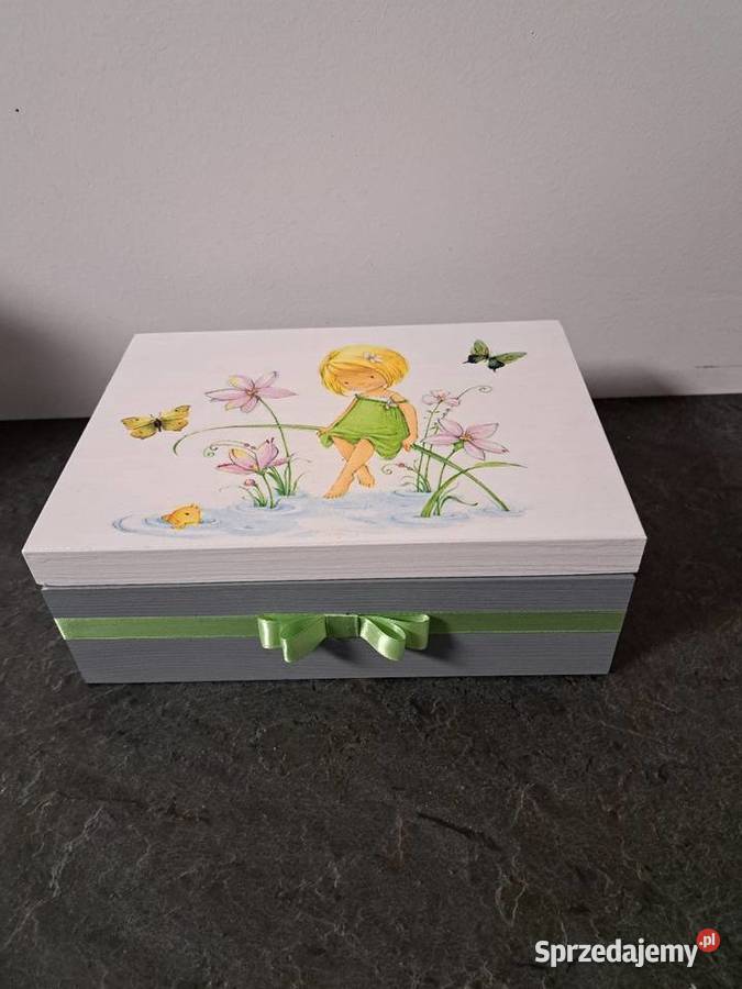 Szkatułka z dziewczynką motyle handmade Kędzierzyn-Koźle
