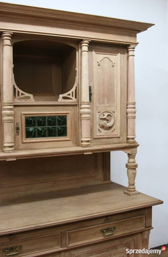 Orzechowy Kredens Secesyjny Oczyszczony mazowieckie Marki