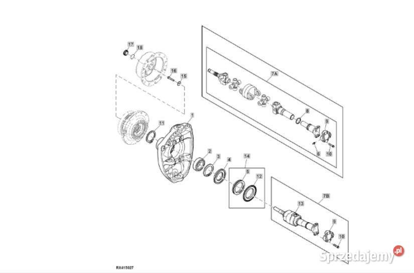 Wał napędowy Półoś RE574236 RE308018 John Deere Pozostałe Wilkowo