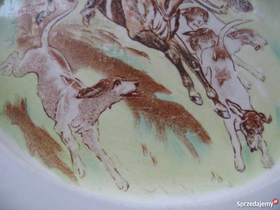 Stary talerz dzieckaCARLTON WAREmotyw mysliwski