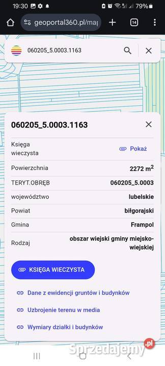 Sprzedam działkę rolną Karolówka