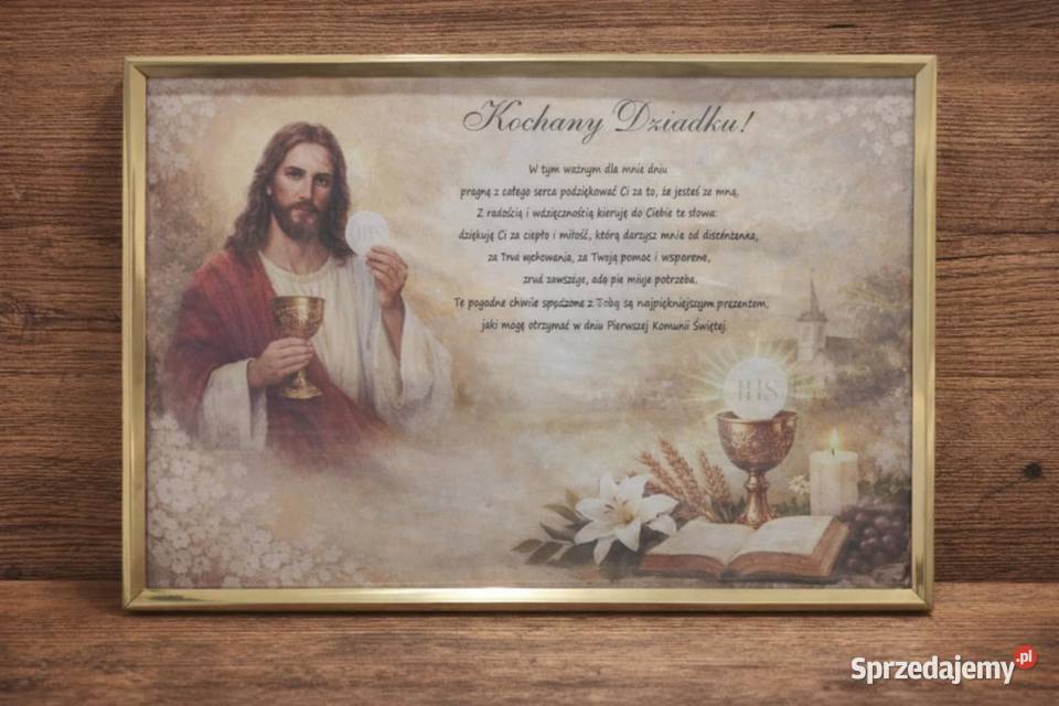 PODZIĘKOWANIE KOMUNIJNE W RAMCE A4 małopolskie Sucha Beskidzka