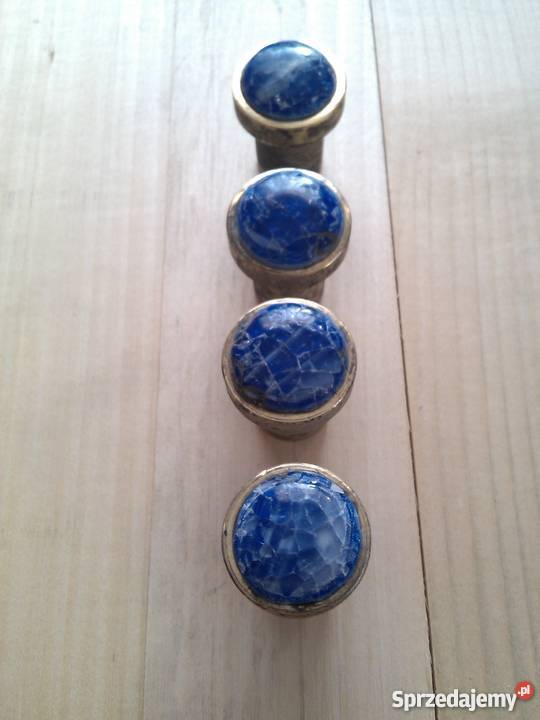 Szklane gałki do mebli komplet retro Warszawa