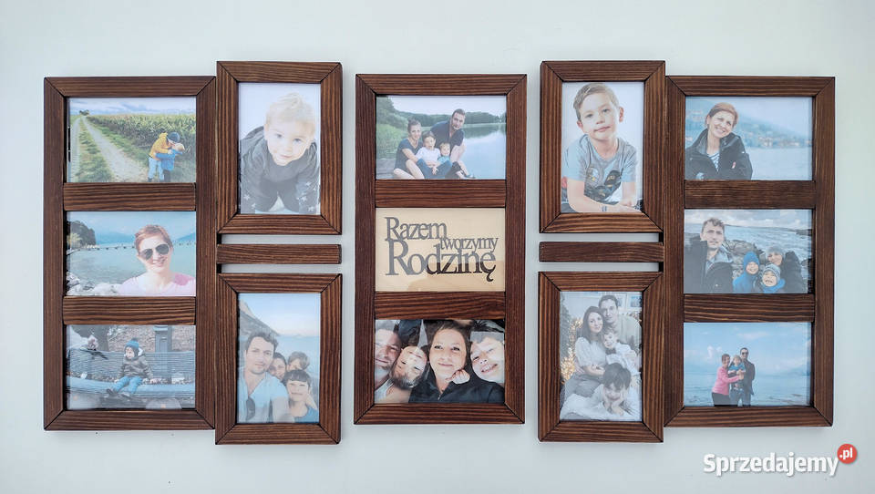 Drewniana Multirama Ramka na 12 zdjęć 10x15 Ramki i ramy Gorzów Wielkopolski