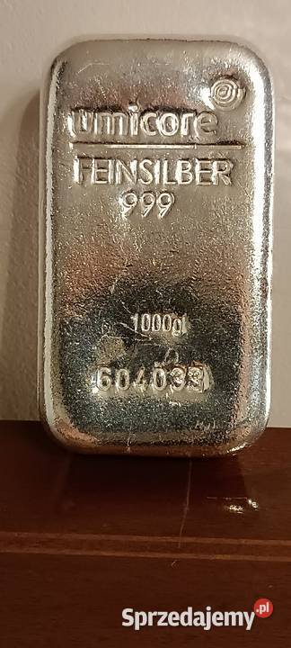 Sztabka srebra inwestycyjnego 1000 g LBMA stan małopolskie
