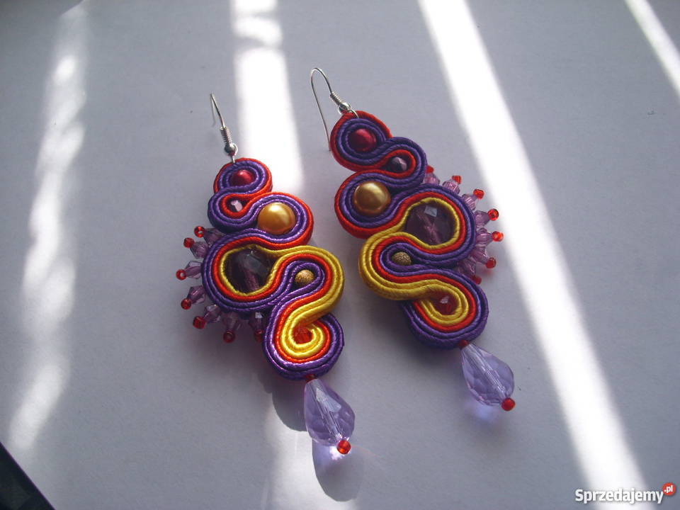 Kolczyki sutasz fiolet Częstochowa sprzedam