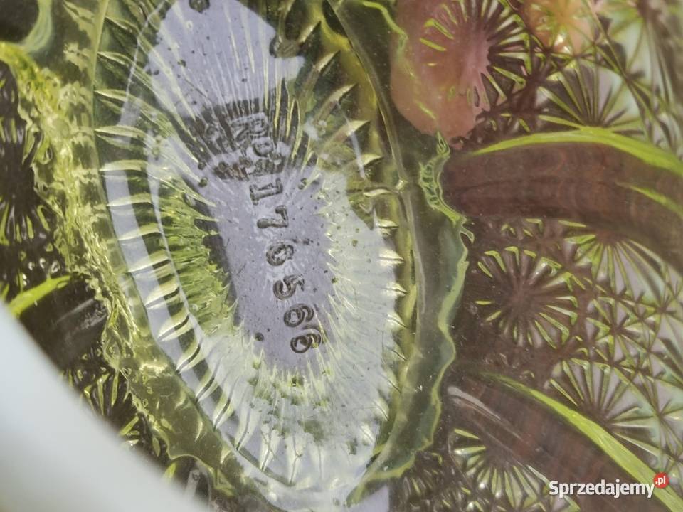 Szkło uranowe George Davidson koszyczek 1891r Kraków