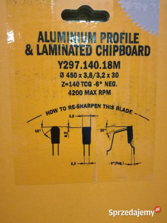Piła tarczowa do aluminium Y29714018M D450 Stalowa Wola sprzedam