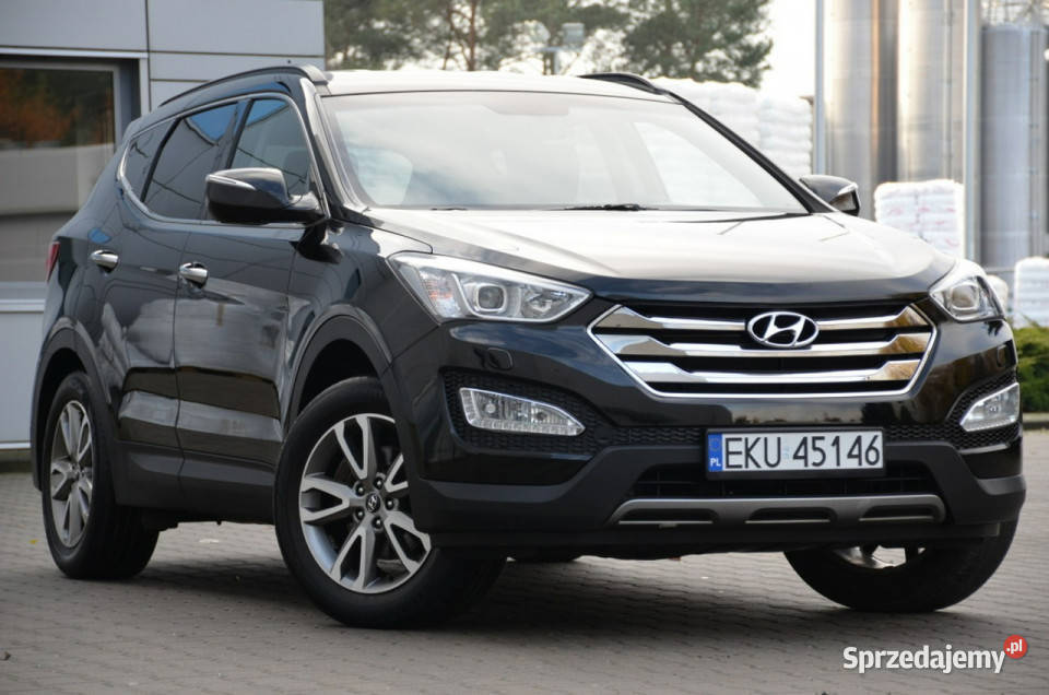 Hyundai Santa Fe MEGA STAN 24 192 Serwis Skóra czarny Samochody osobowe łódzkie Kutno
