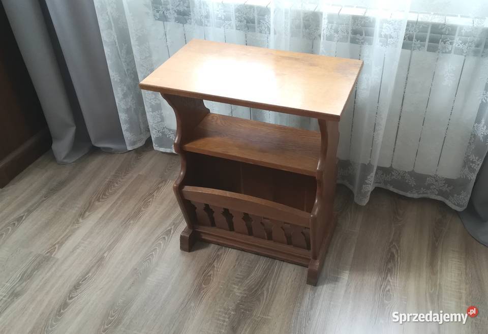 GAZETNIK drewniany dąb Mały stolik 55 x 32 Dom i Ogród