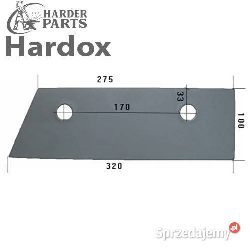 Płoza krótka HARDOX 316093P k części do pługa Suwałki