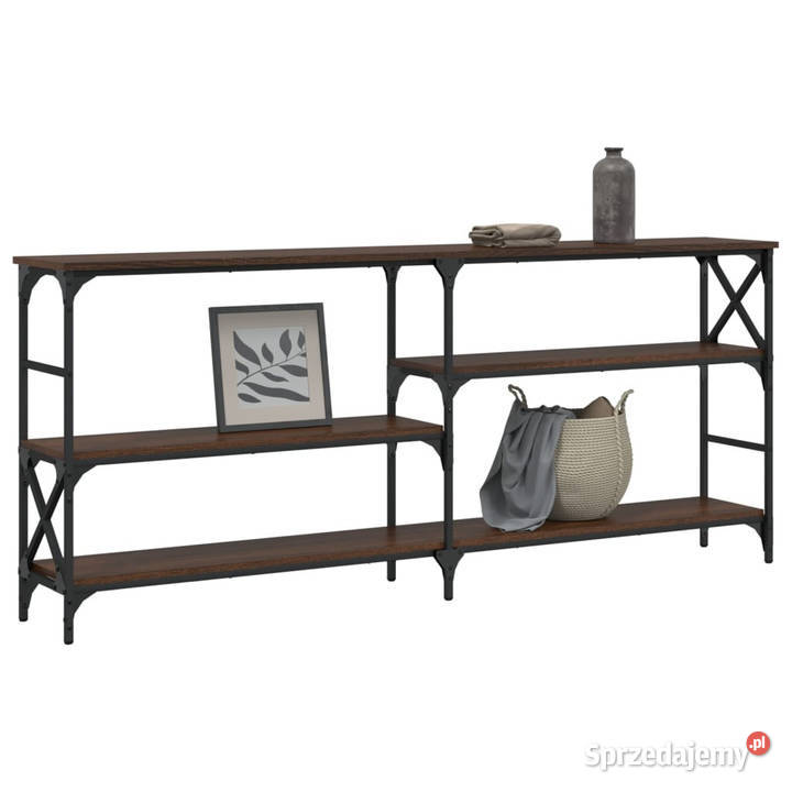 Stolik konsolowy brązowy dąb 180x29x765 WM835478 Stoły Warszawa