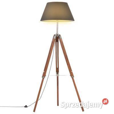 vidaXL Lampa podłogowa na trójnogu brązowoczarna Lampy podłogowe Warszawa