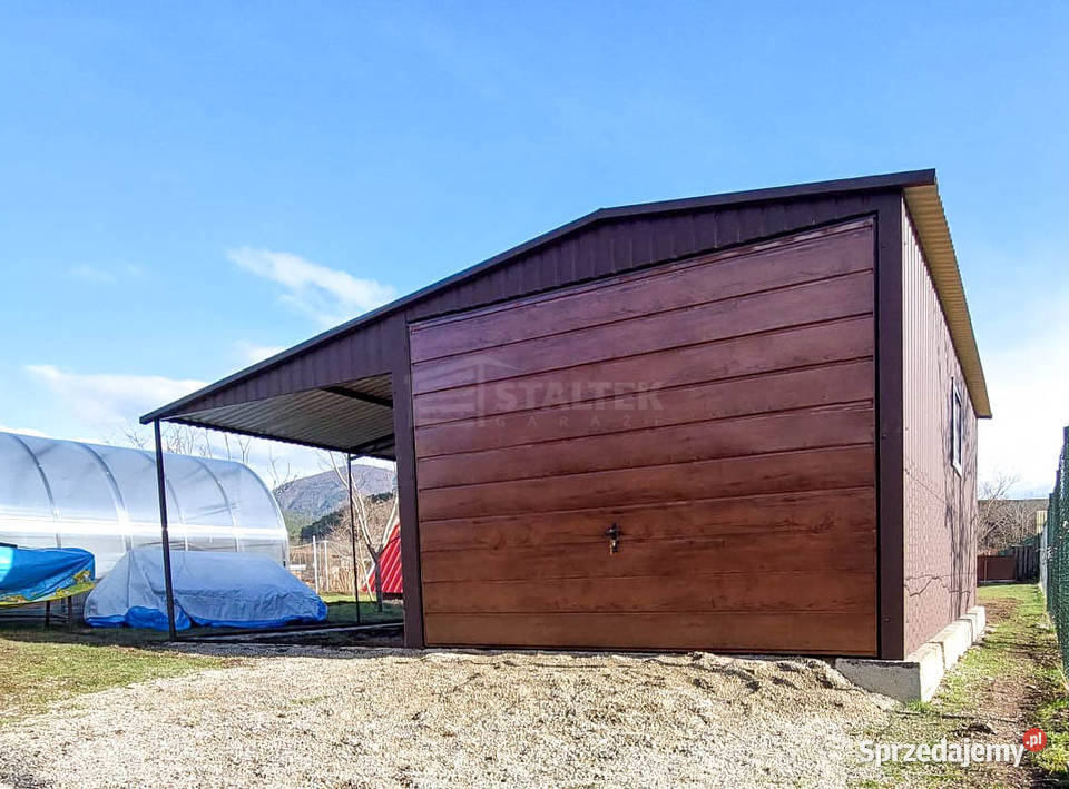 Garaz blaszany 3x6m wiata 3m brama uchylna okno Sprzedaż Dąbrowa Górnicza sprzedam