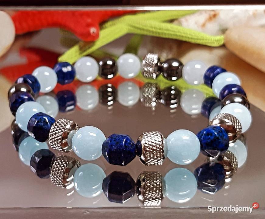 BRANSOLETKA KAMIEŃ LAPIS LAZULI HEMATYT Częstochowa